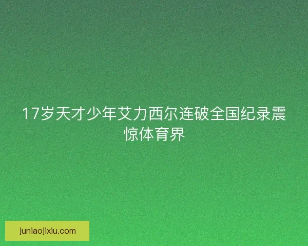 17岁天才少年艾力西尔连破全国纪录震惊体育界